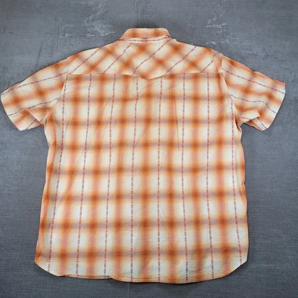 Mens Lucky Brand‎ 2XL Plaid Short Sleeve Western Aztec Snap Up Shirt - Picture 8 of 10